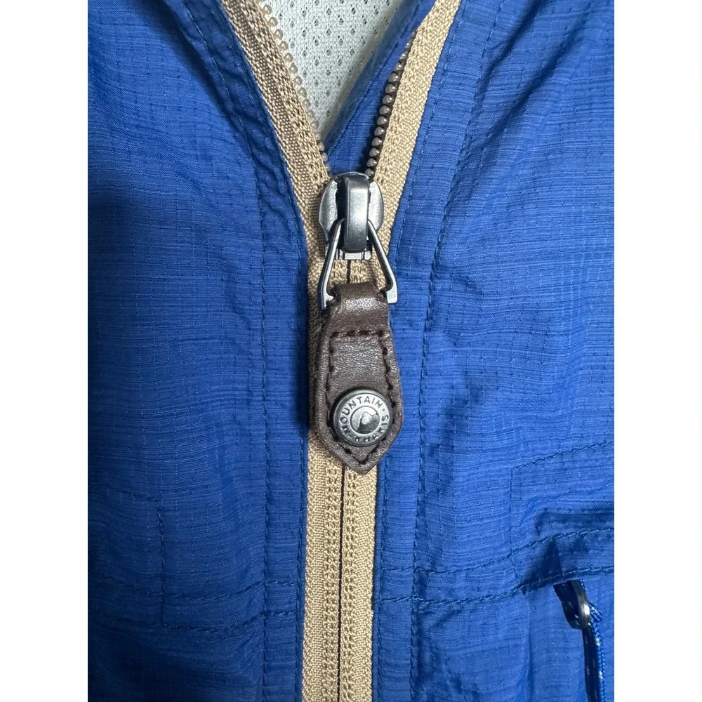 Mountain Khakis Mens Blue Ripstop Mesh Lined Vented Windbreaker Jacket Medium